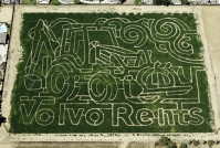 volvo rents tractor corn maze